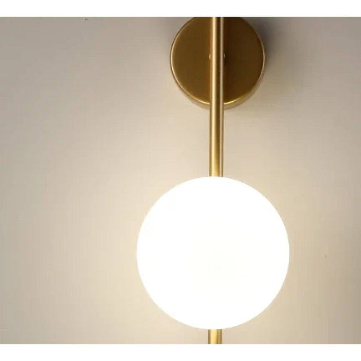 Gold glass globe wall lamp