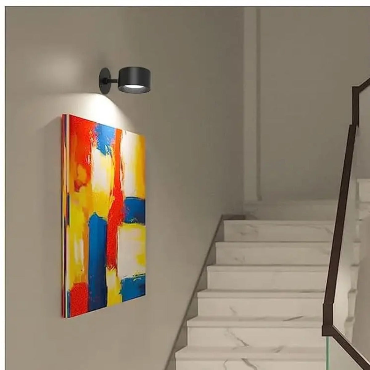 Wall lamp by stairs