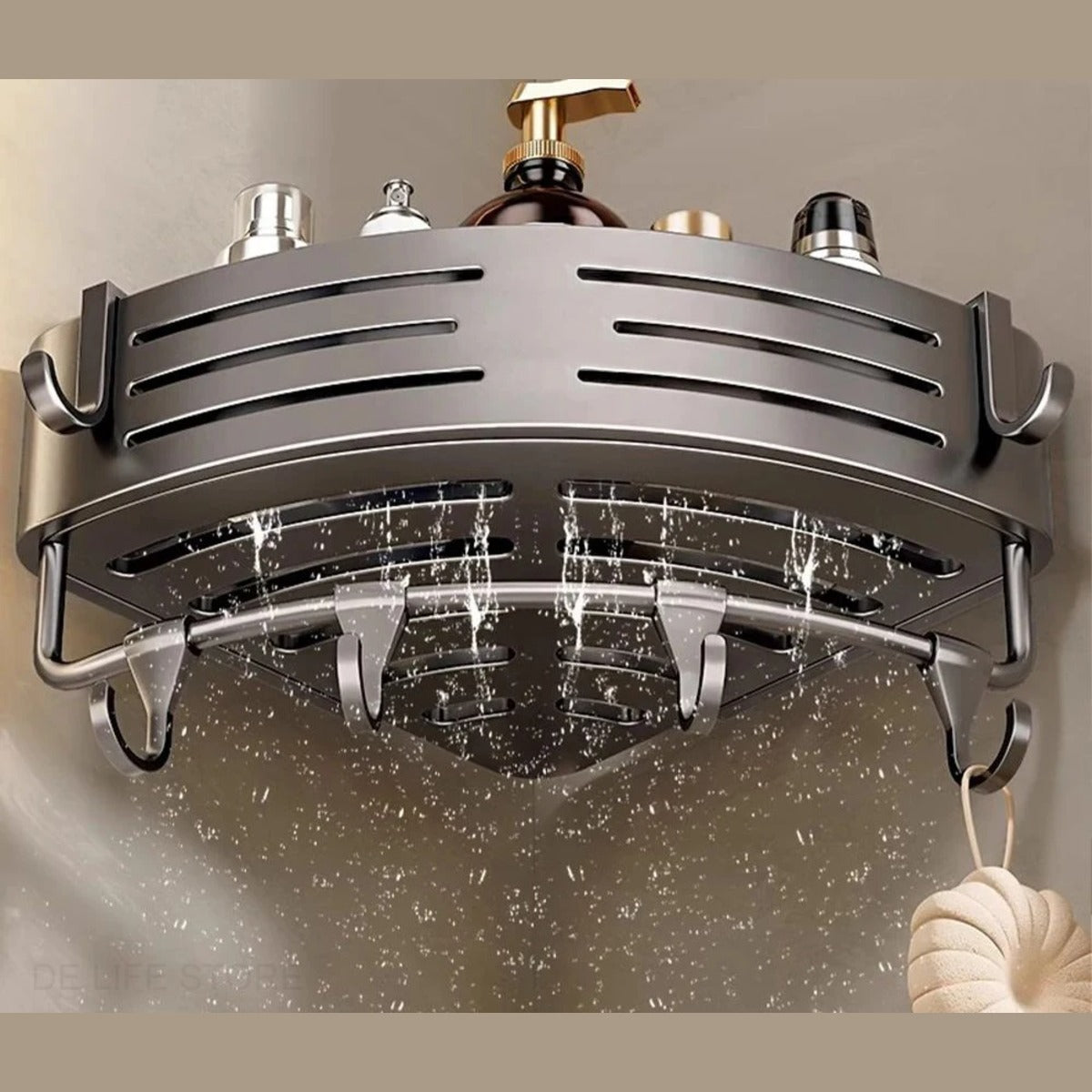 No Drill Bathroom Corner Shelf