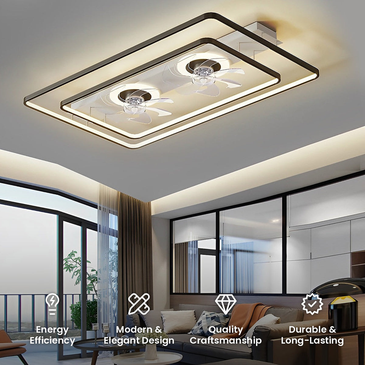 Bladeless Ceiling Fan Light: energy efficiency, modern and elegant design, quality craftsmanship, durable and long-lasting