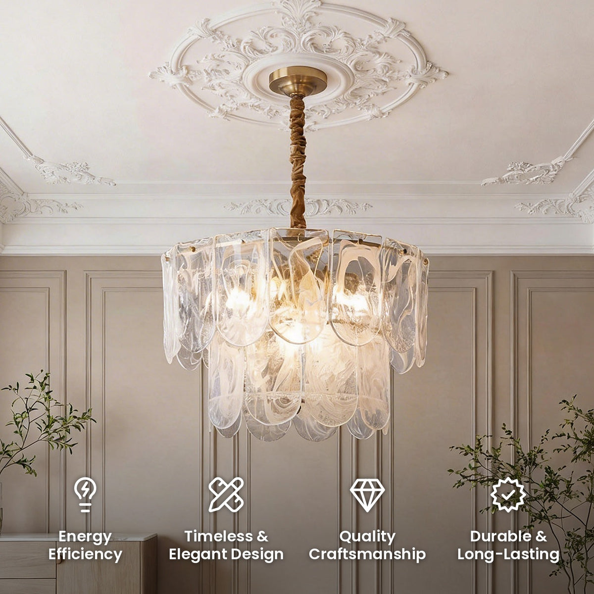 Traditional Classic Chandelier: energy efficiency, timeless and elegant design, quality craftsmanship, durable and long-lasting