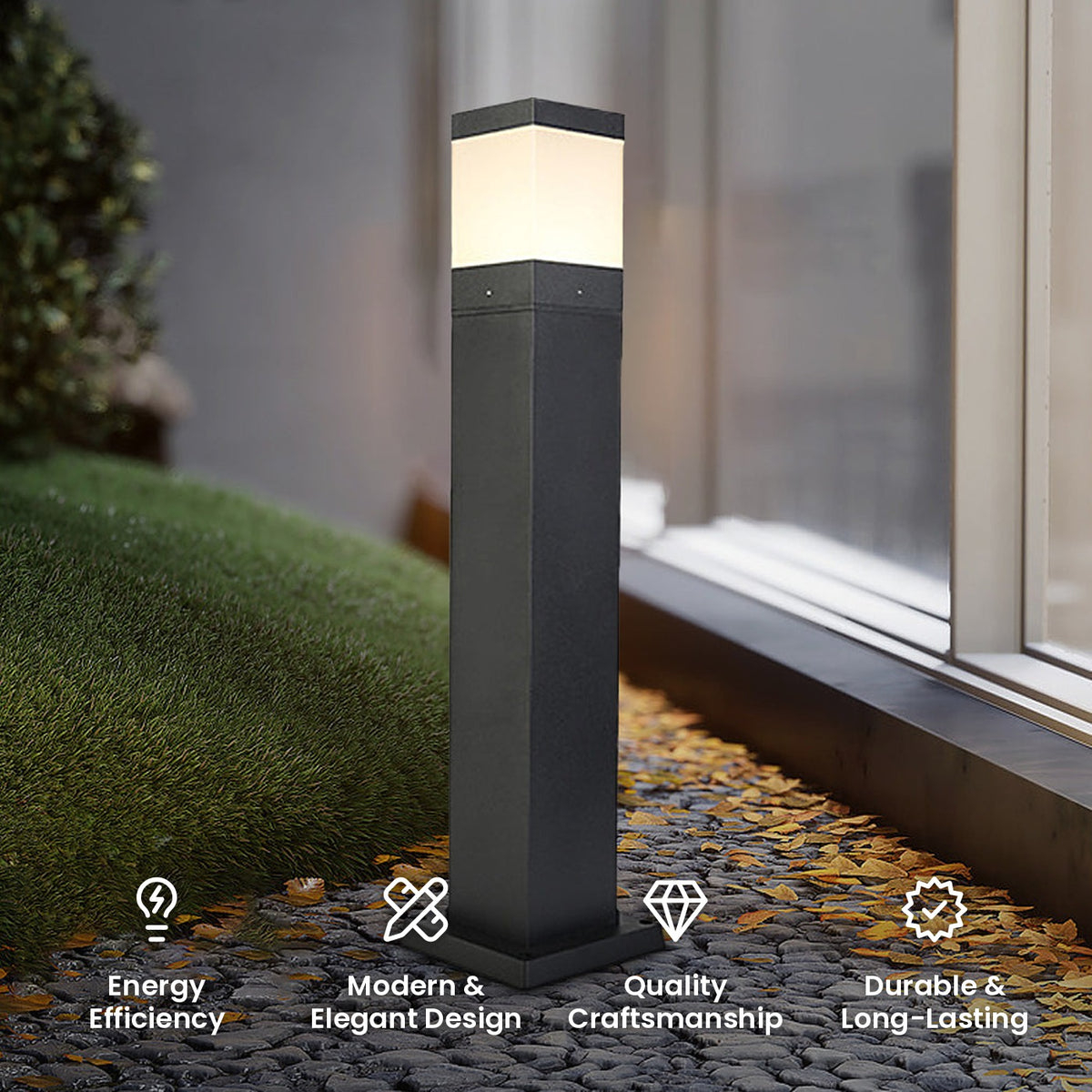 Square COB Bollard Light: energy efficiency, modern and elegant design, quality craftsmanship, durable and long-lasting