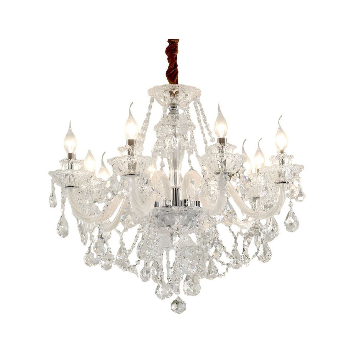 Crystal Glass Candle Chandelier
