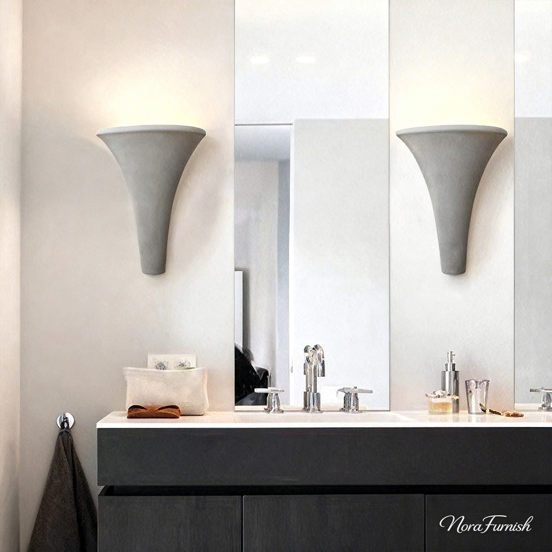Cement Body Wall Sconce, Minimalist Concrete Uplight, view 9