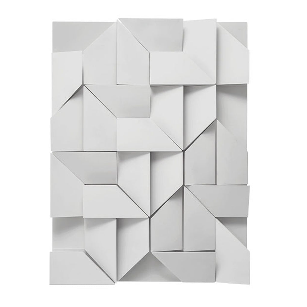 Folded Facet Wall Light, White Metal Sculptural LED Sconce