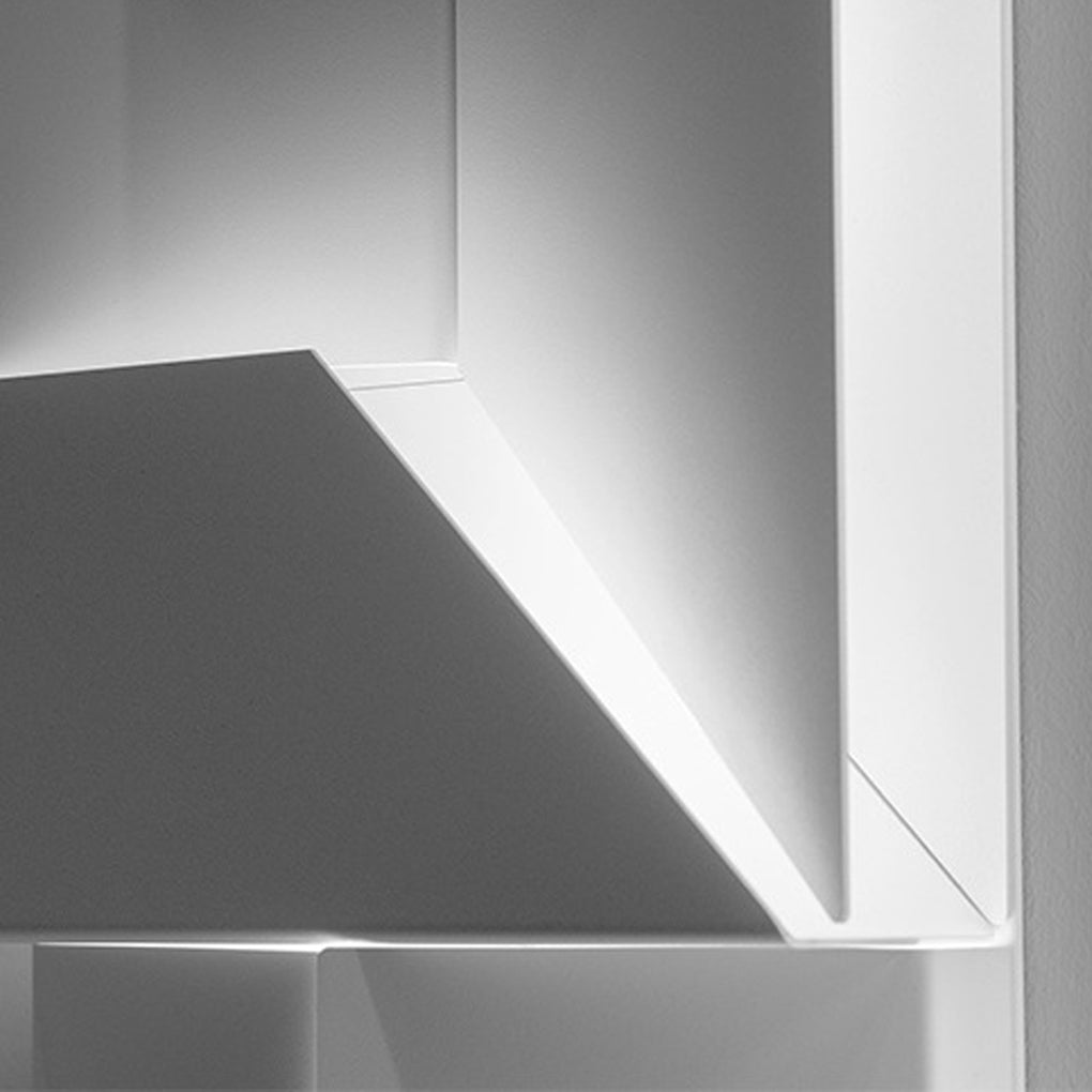 Folded Facet Wall Light, White Metal Sculptural LED Sconce