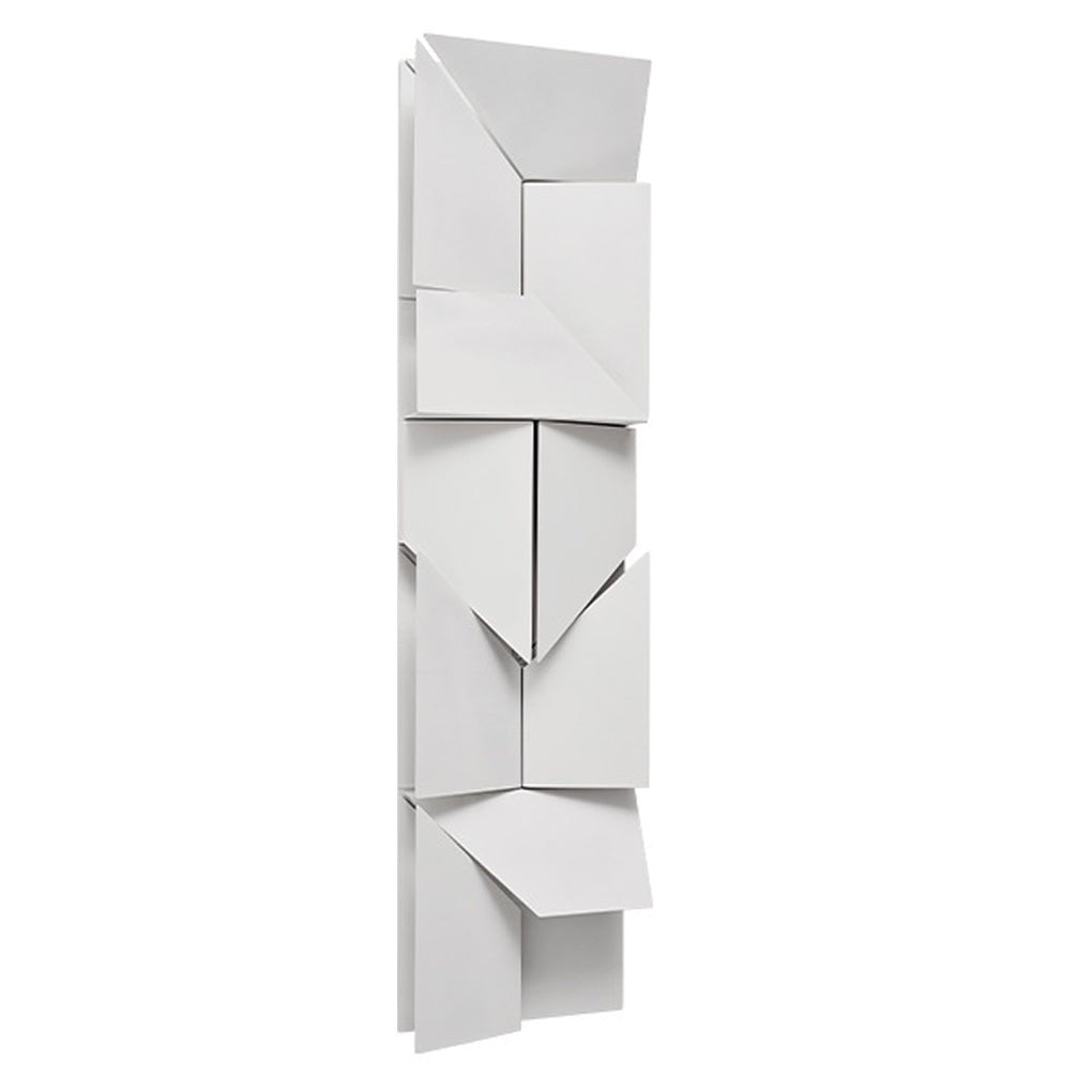 Folded Facet Wall Light, White Metal Sculptural LED Sconce