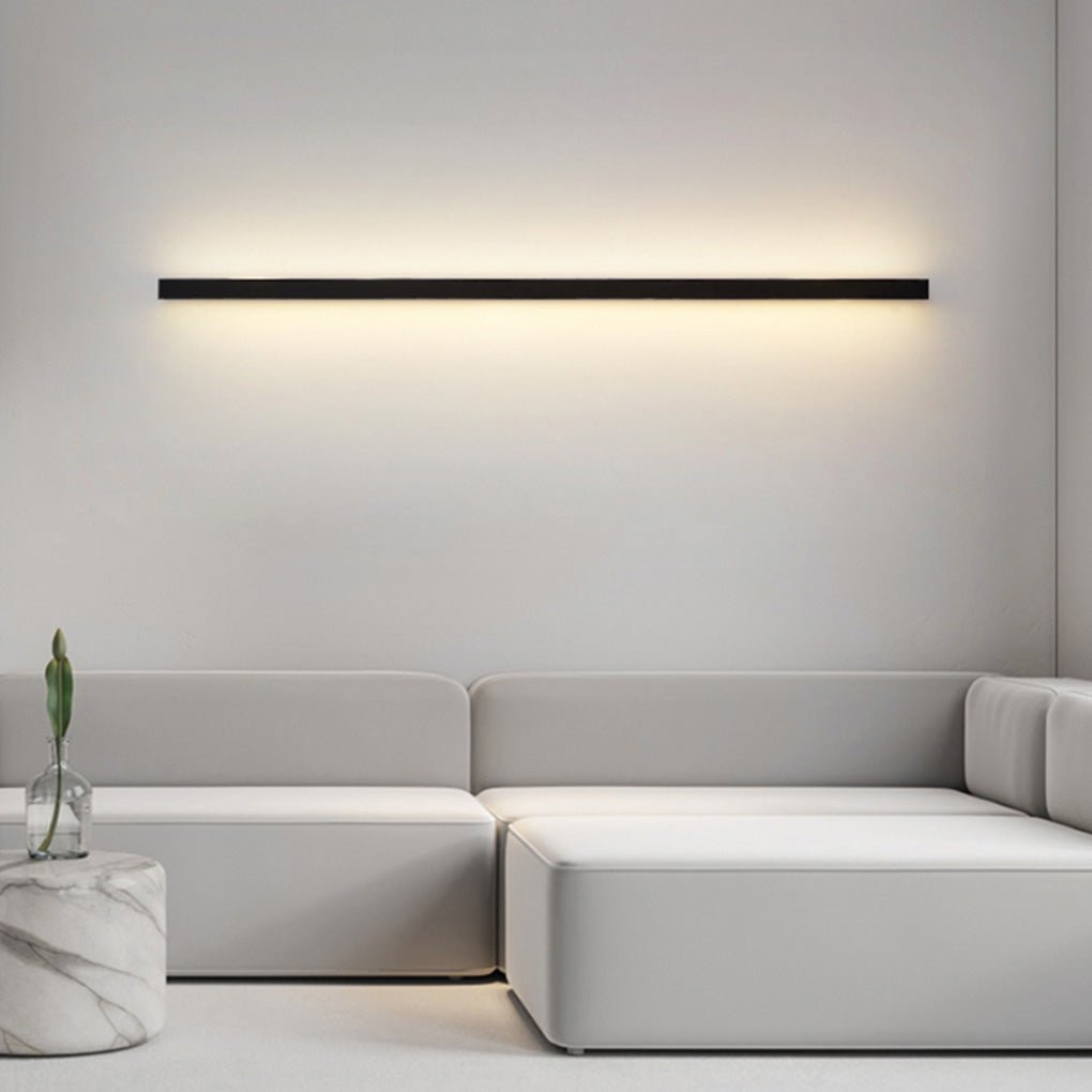Ultra Slim Linear Wall Sconce, Black Aluminum Bar Light