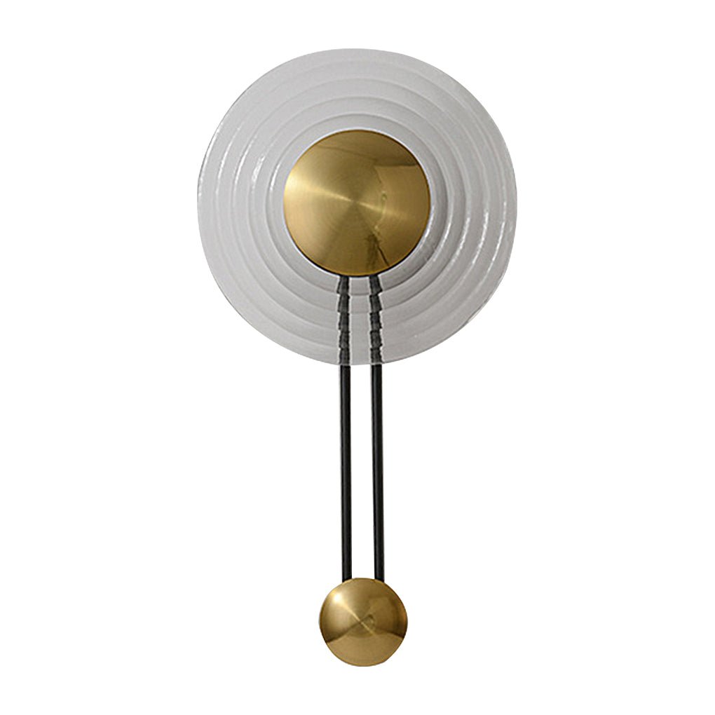 Ripple Glass Disc Sconce, Brass Pendulum LED Wall Light