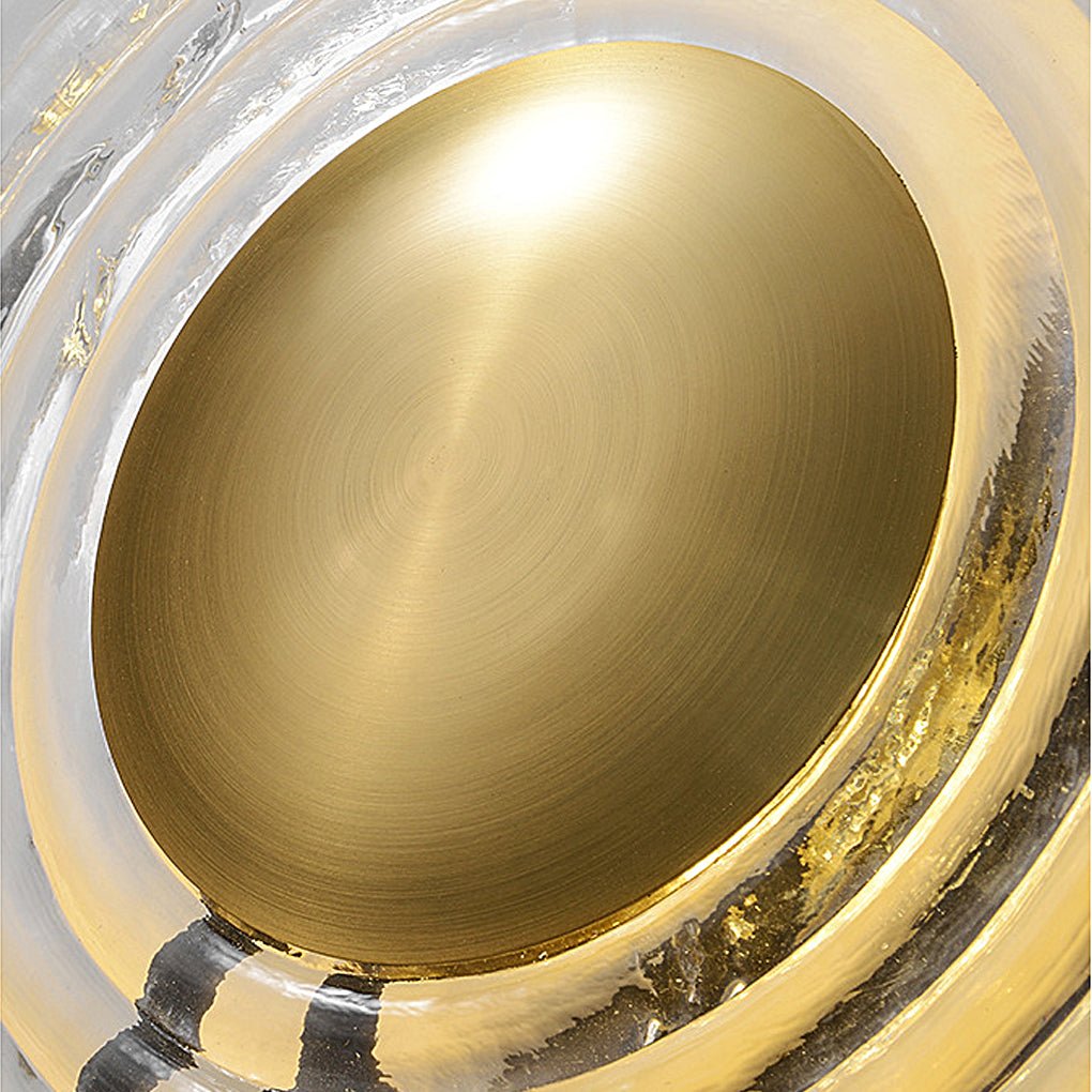 Ripple Glass Disc Sconce, Brass Pendulum LED Wall Light