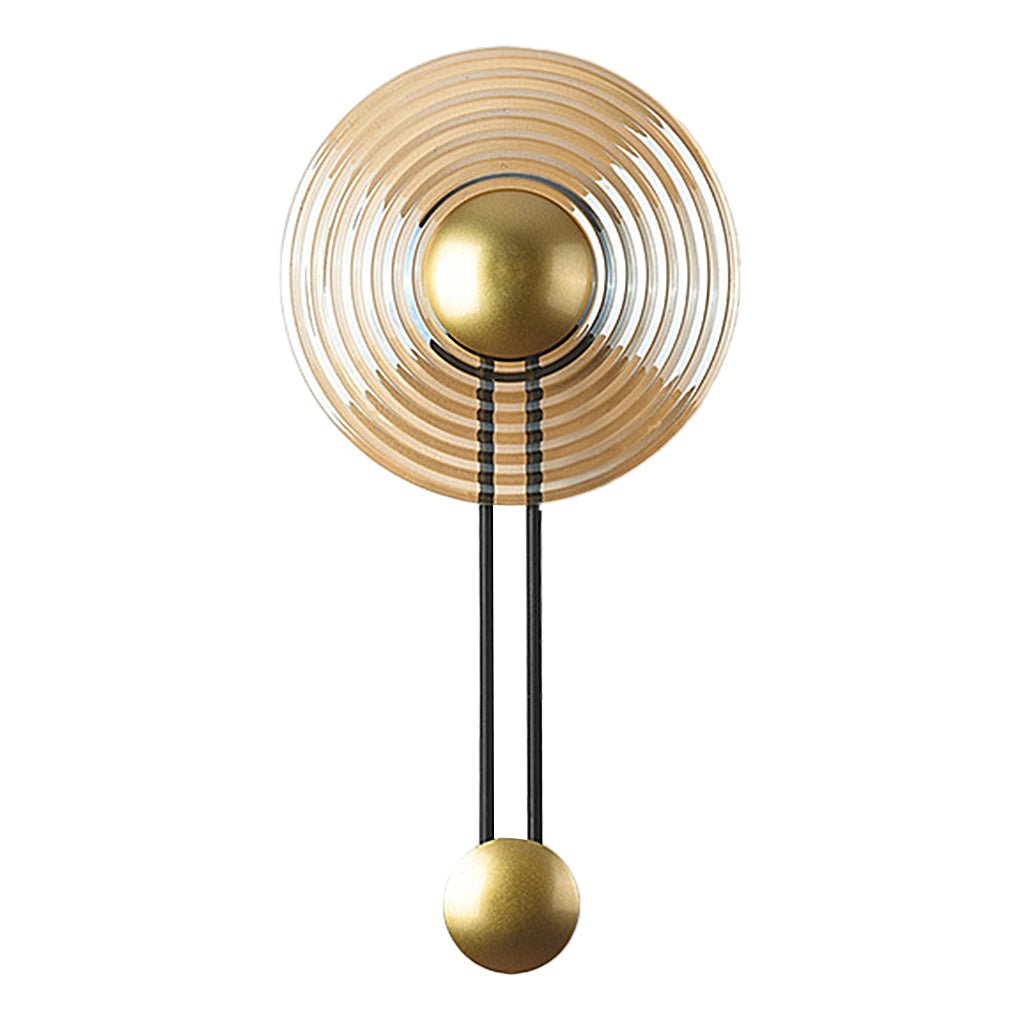 Ripple Glass Disc Sconce, Brass Pendulum LED Wall Light