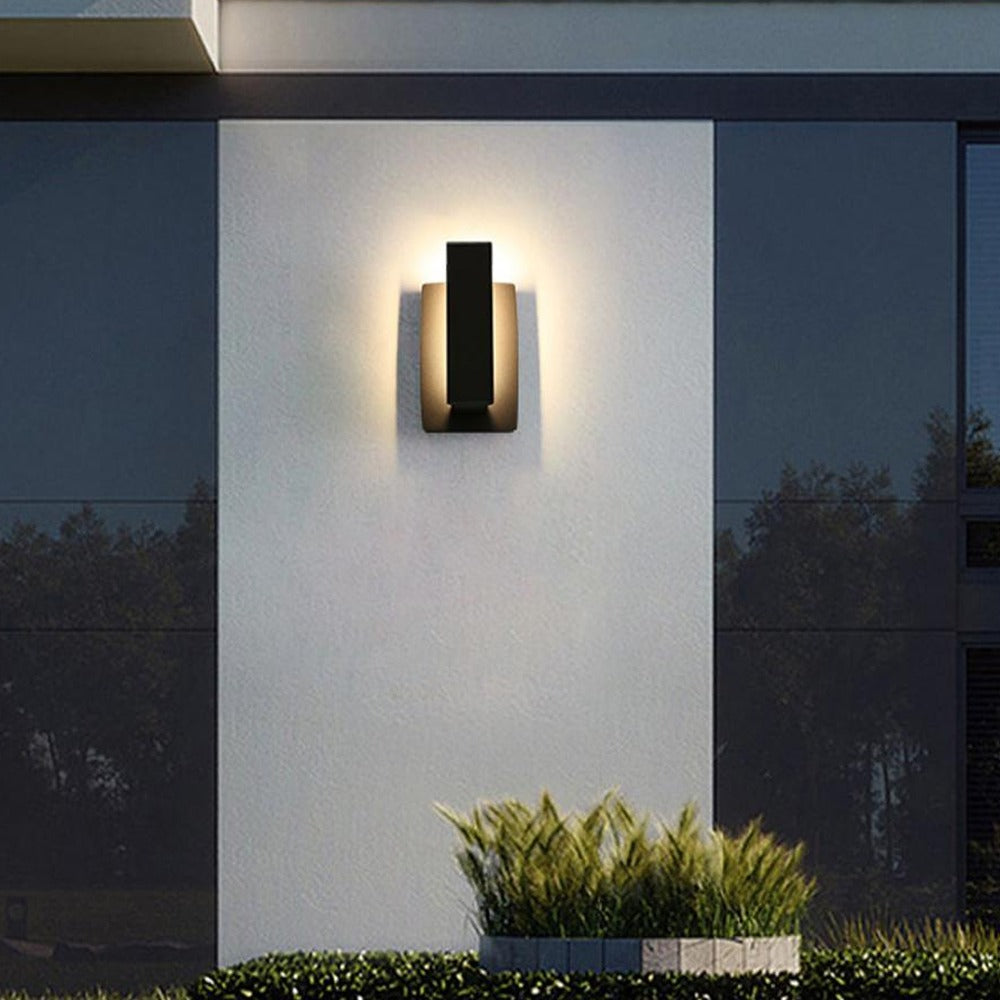 Offset Blade Wall Sconce, Black Aluminum Outdoor Wall Light 4