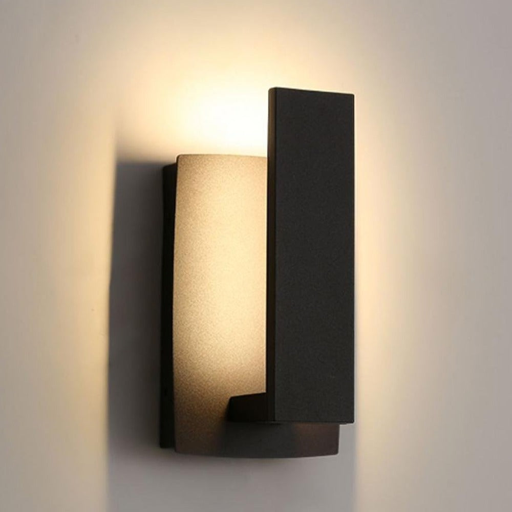 Offset Blade Wall Sconce, Black Aluminum Outdoor Wall Light 5