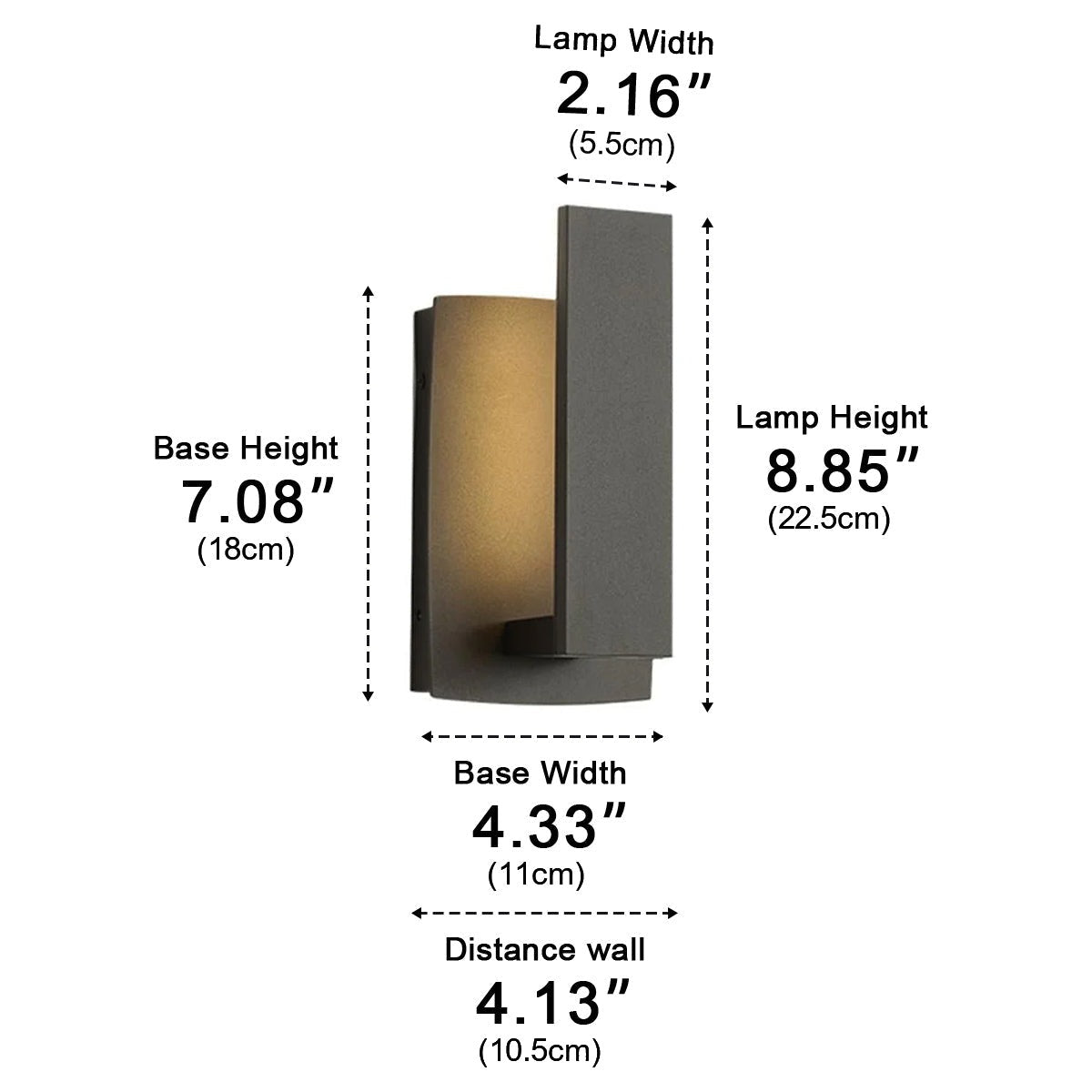 Offset Blade Wall Sconce, Black Aluminum Outdoor Wall Light 8