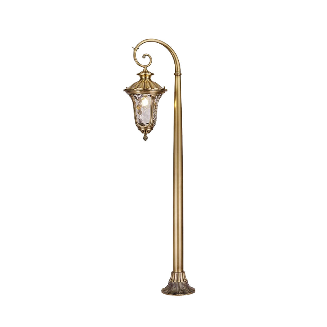 Shepherd Hook Lantern Path Light, Antique Copper Garden Post