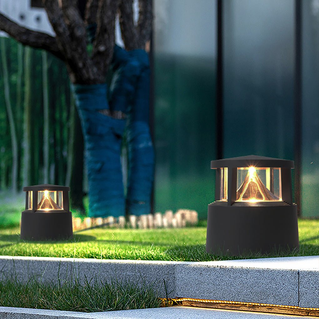 Volcano Head Lawn Light, Low Die Cast Aluminum Border Light, view 3