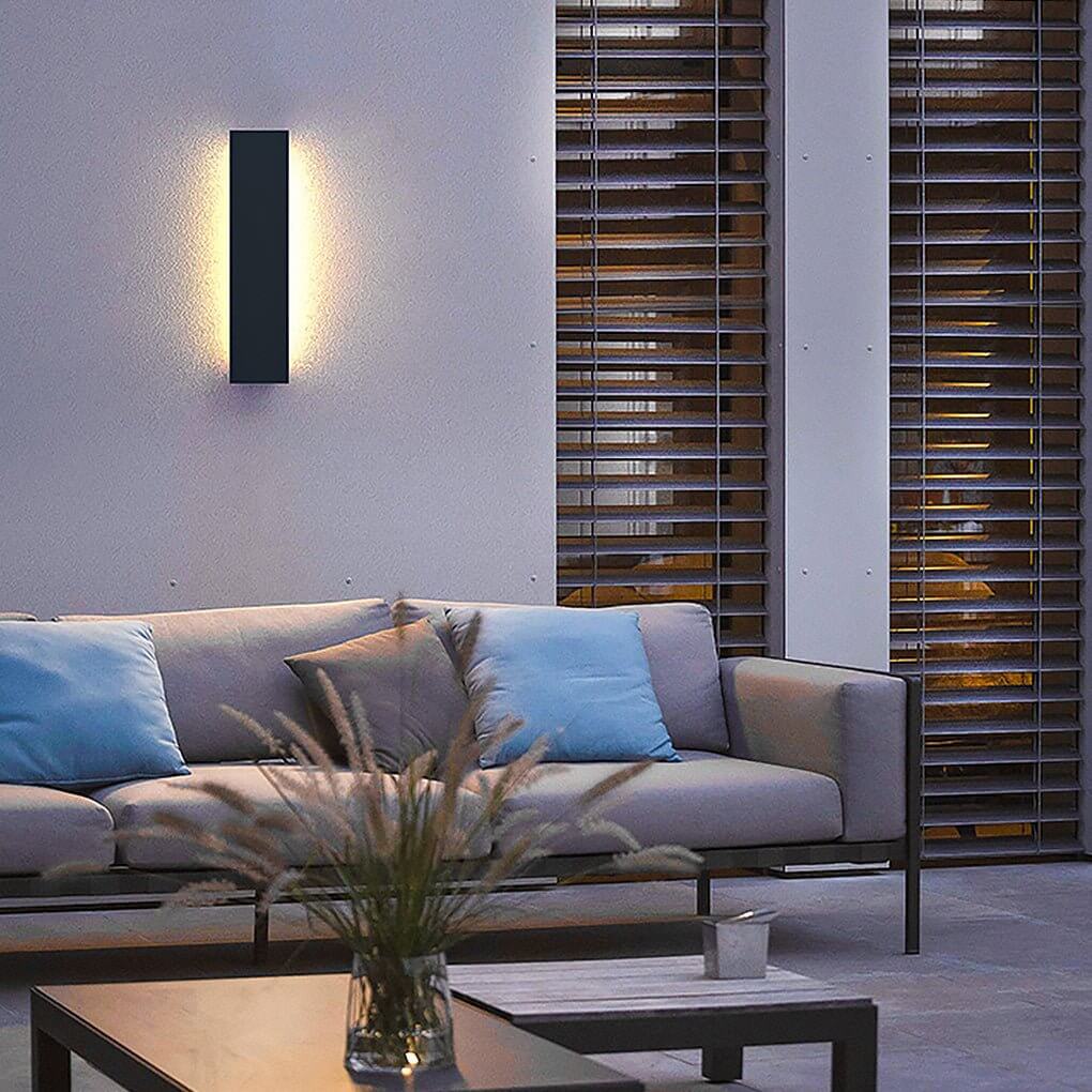 Slim Linear Wall Light, Gray Stainless Steel Outdoor Sconce