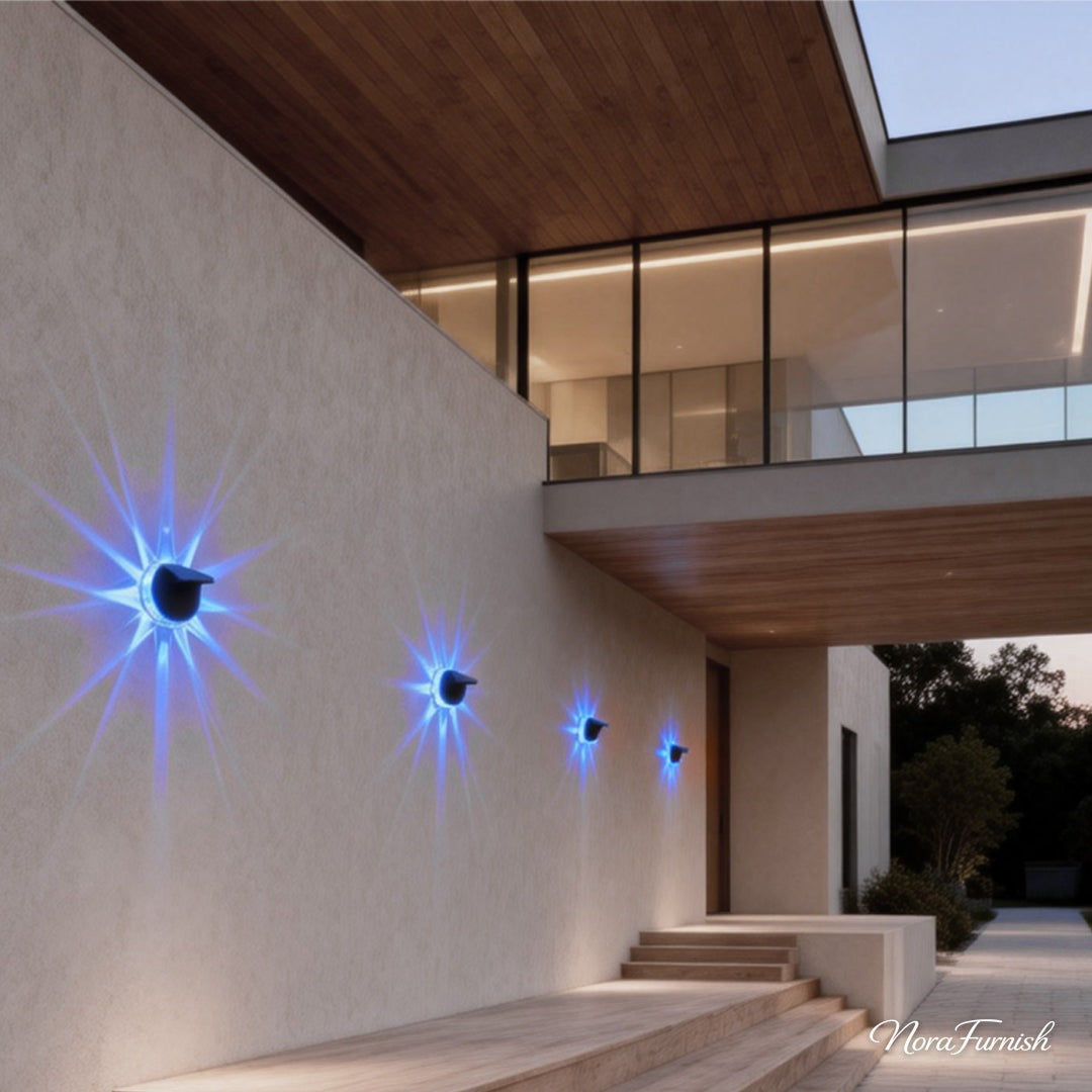 Petal Solar Patio Wall Light, Black Weatherproof Outdoor Lamp, view 6