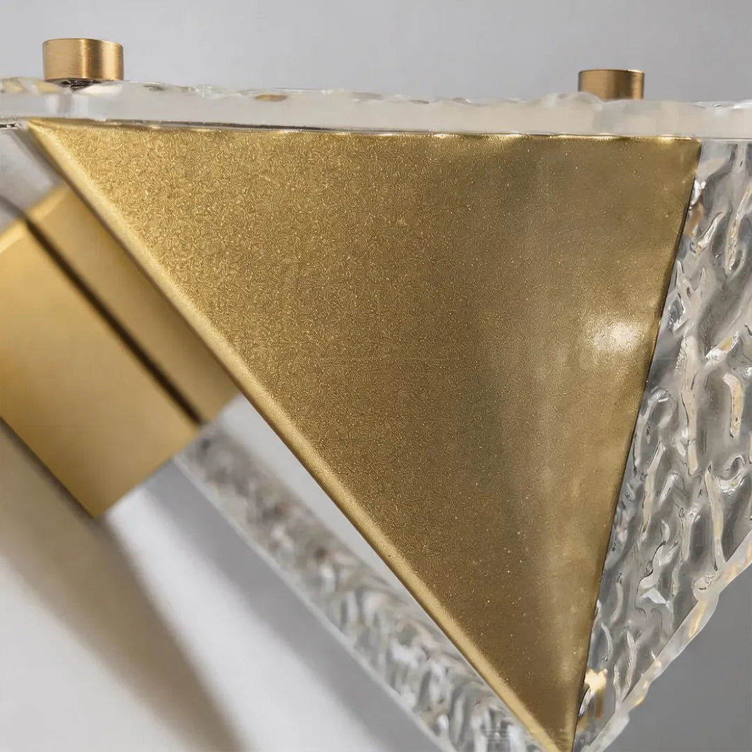 Gilded Facet Outdoor Sconce, Gold Steel Wall Lantern