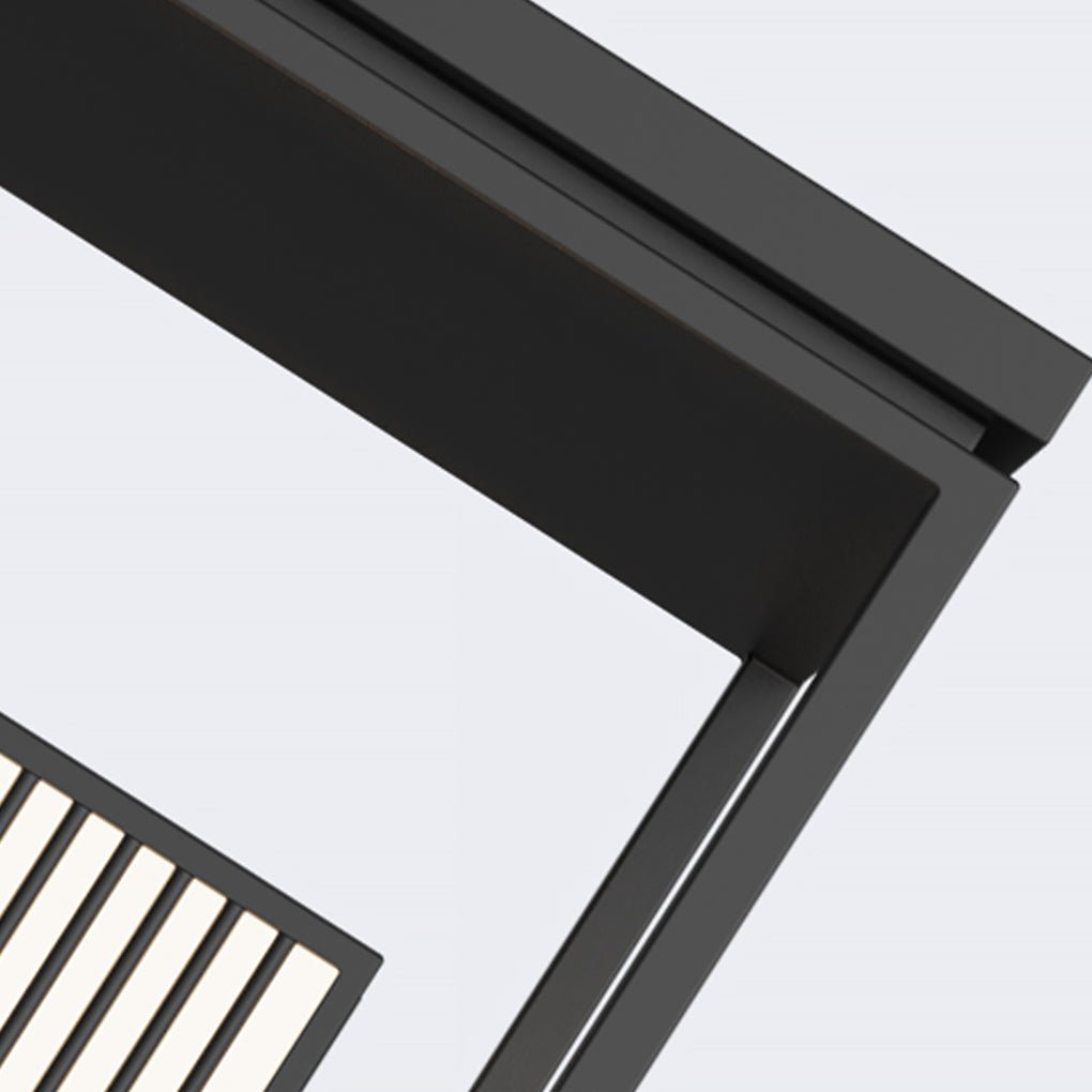 Tall Marble Panel Column Light, Black Stainless Steel Bollard