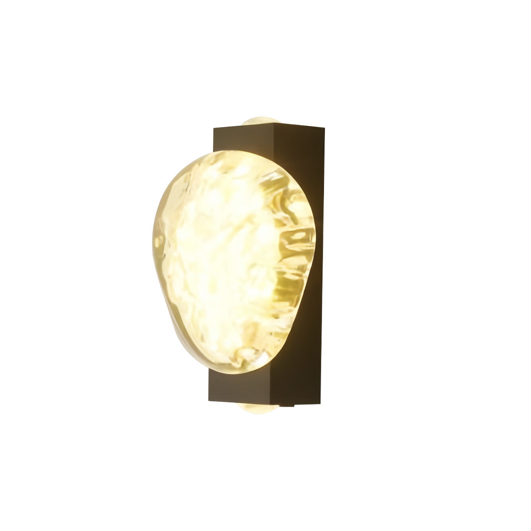 Pebble Shade Outdoor Wall Light, Black Aluminum Porch Light