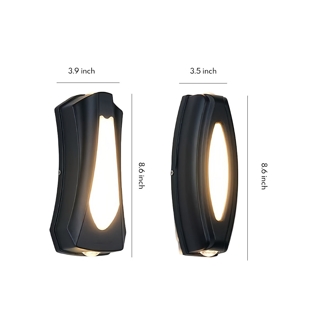 Sculpted Panel Outdoor Wall Light, Black Aluminum Terrace Lamp