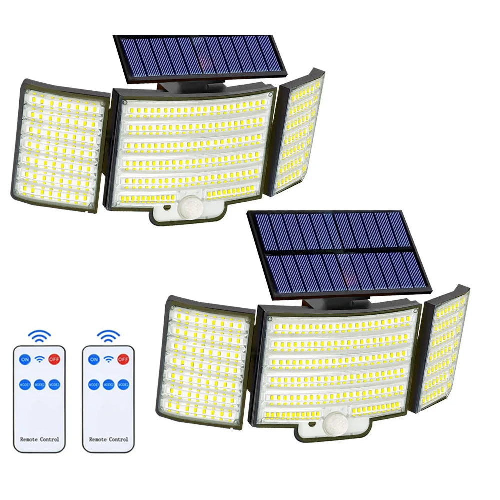 Solar security motion sensor light, 238 LED two pack