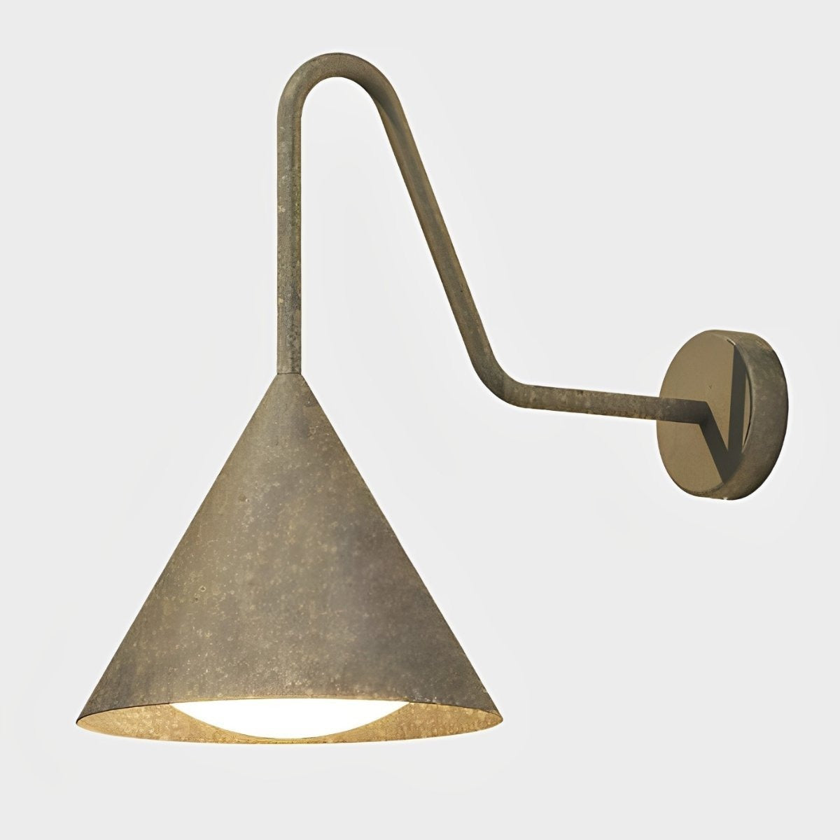 Pointed Cone Shade Wall Light, Metal and Acrylic Outdoor Sconce 14