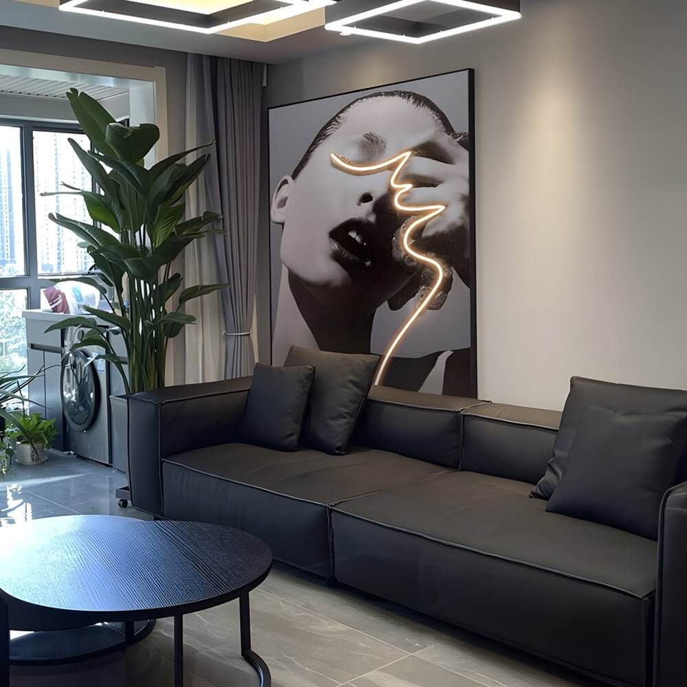 Profile Line LED Canvas Wall Art, Aluminum Framed Portrait Print