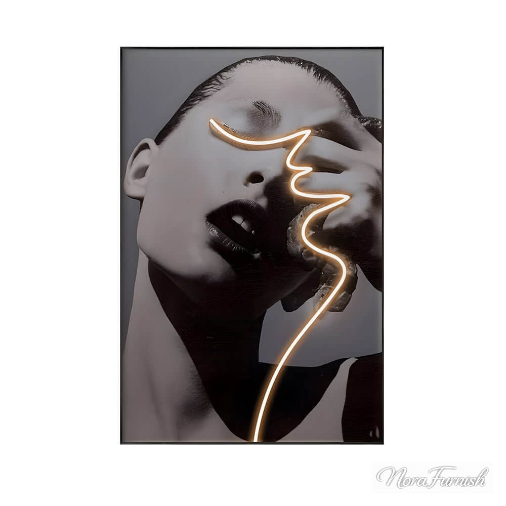 Profile Line LED Canvas Wall Art, Aluminum Framed Portrait Print