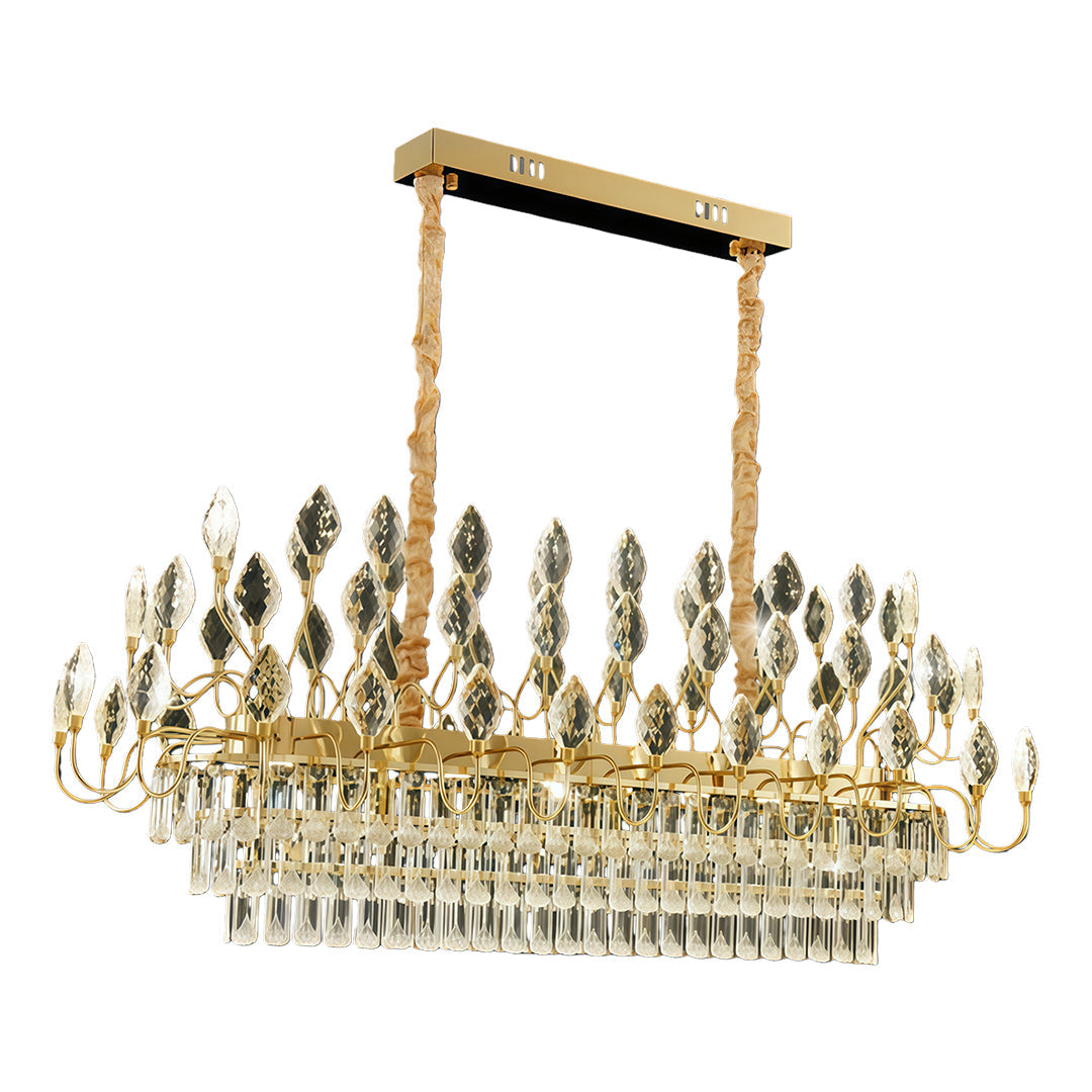 French Crystal LED Chandelier, Luxury Gold Ceiling Light, view 8