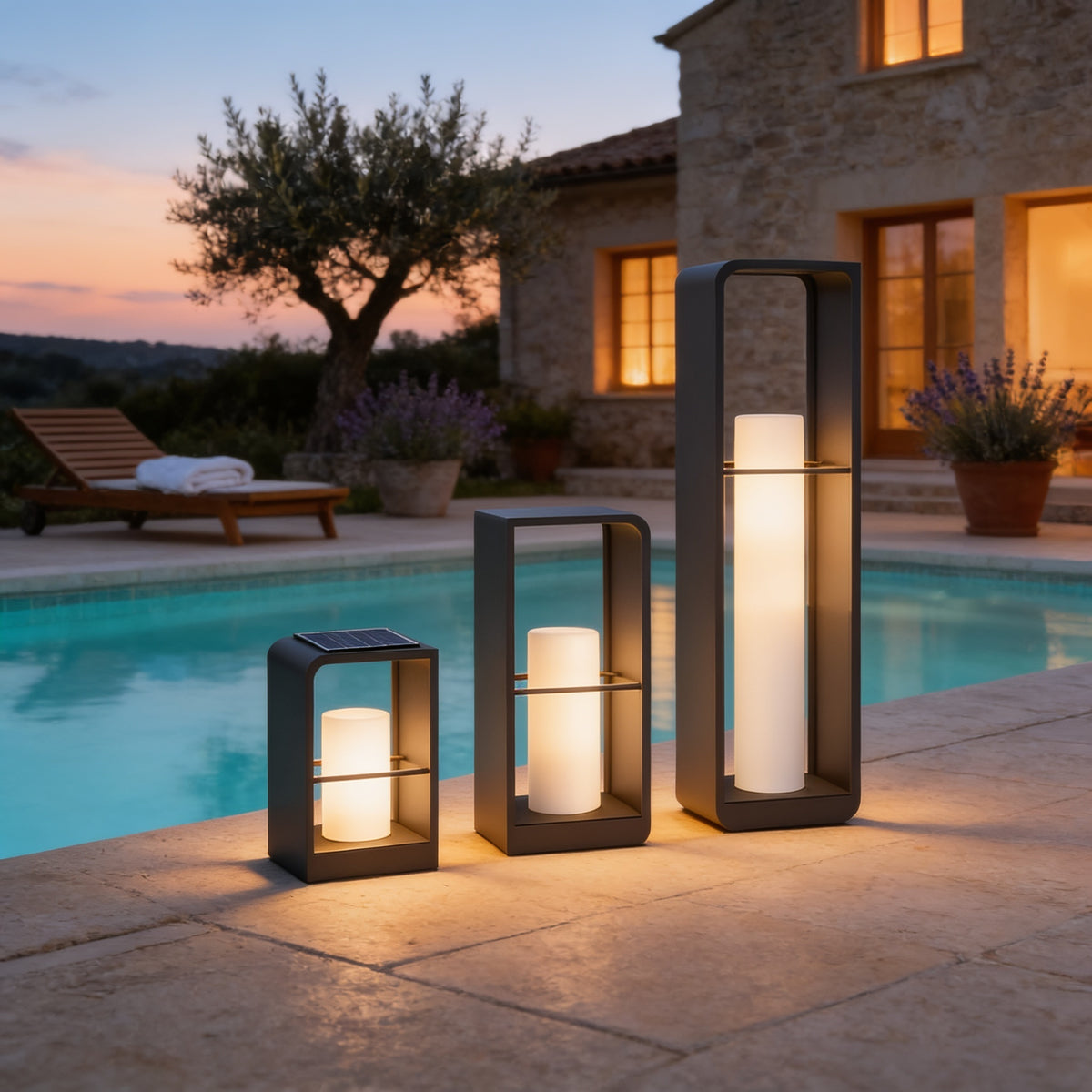 Rectangular Frame Lantern, 11 in, Solar