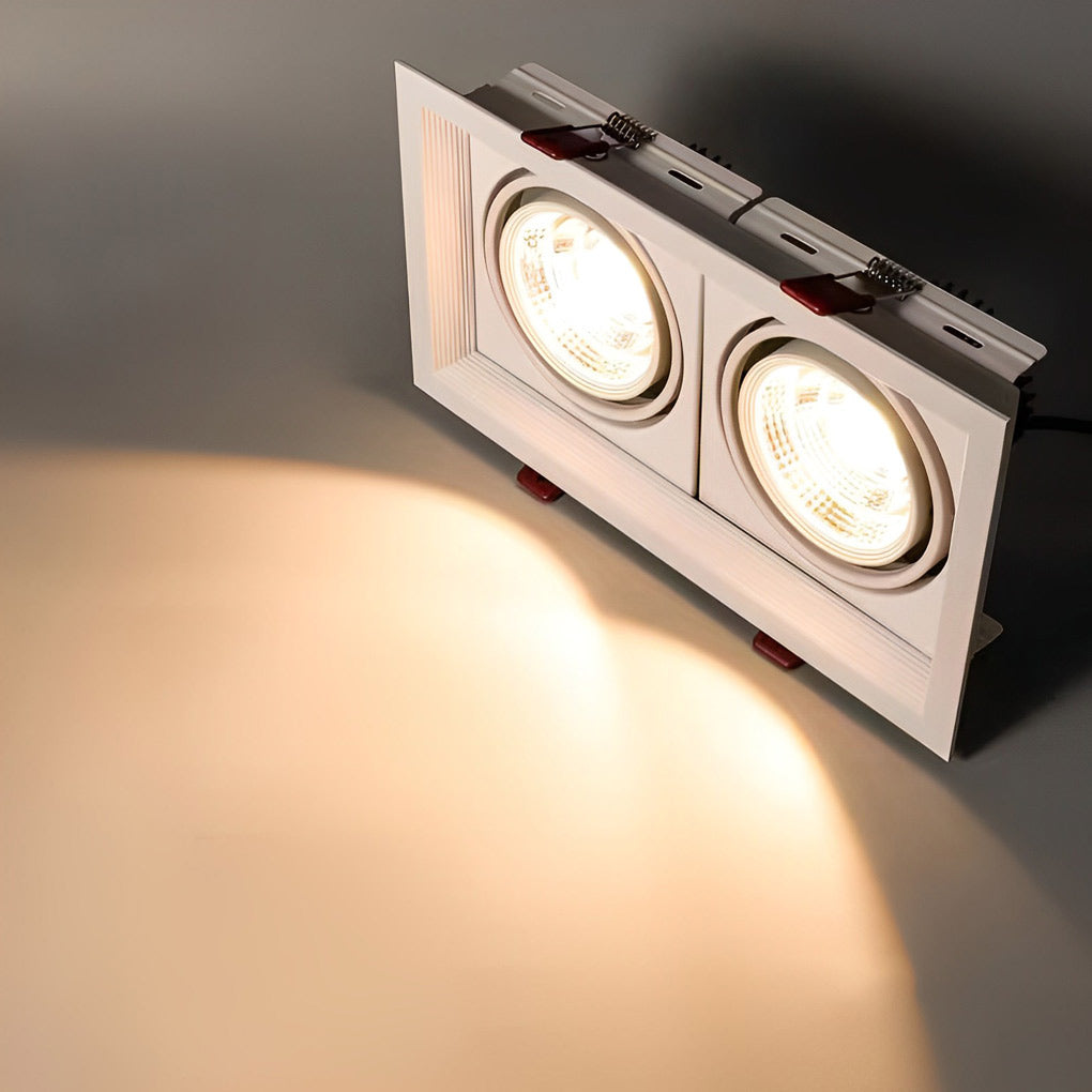 Twin Head Recessed Spotlight, Adjustable Aluminum Ceiling Light 10