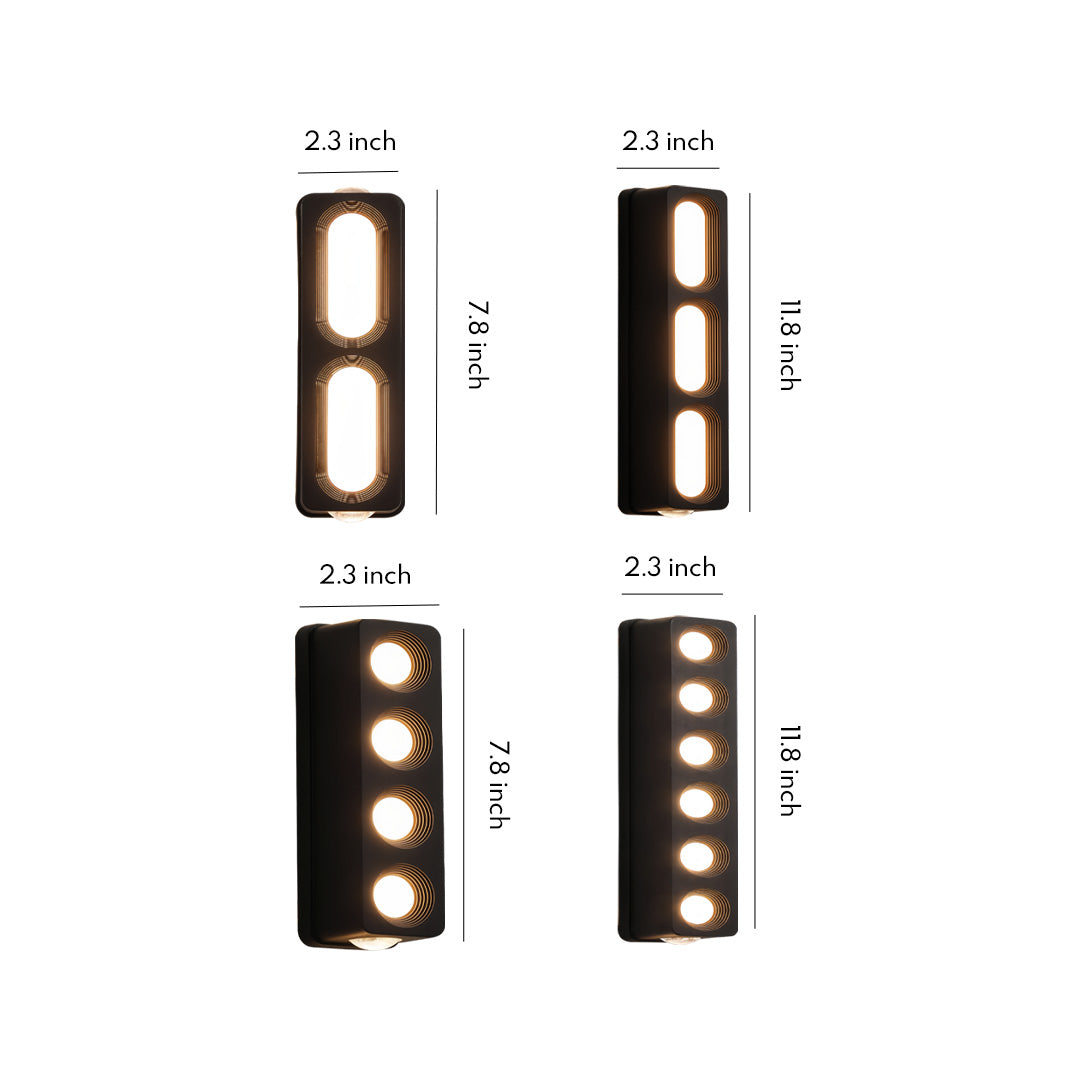 Portal Up and Down Outdoor Wall Light, Black Aluminum Sconce