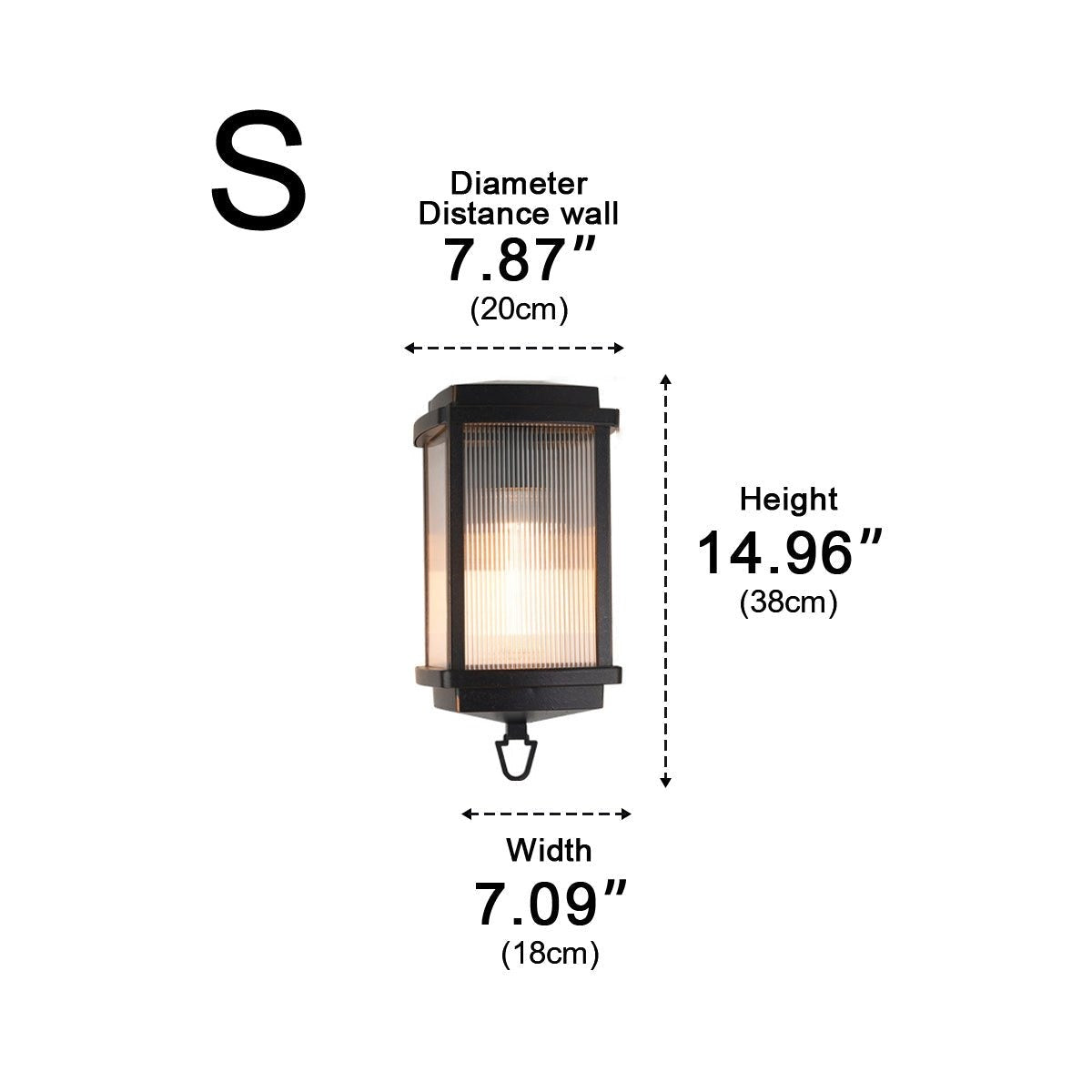 Reeded Panel Wall Lantern, Black Die Cast Aluminum Porch Light 10