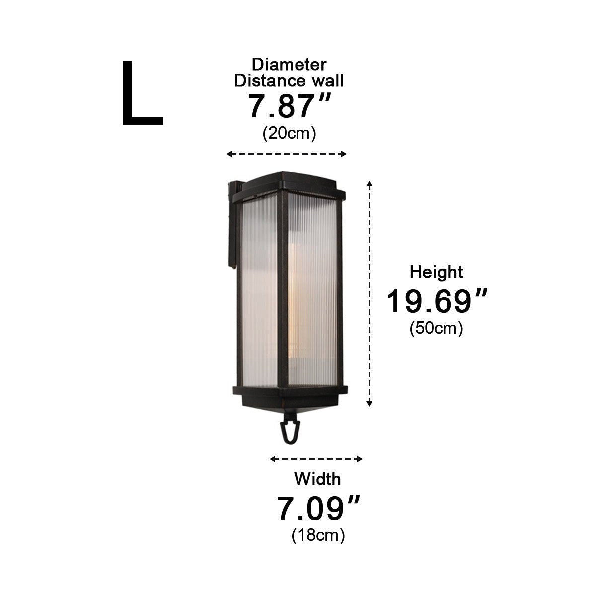Reeded Panel Wall Lantern, Black Die Cast Aluminum Porch Light 11