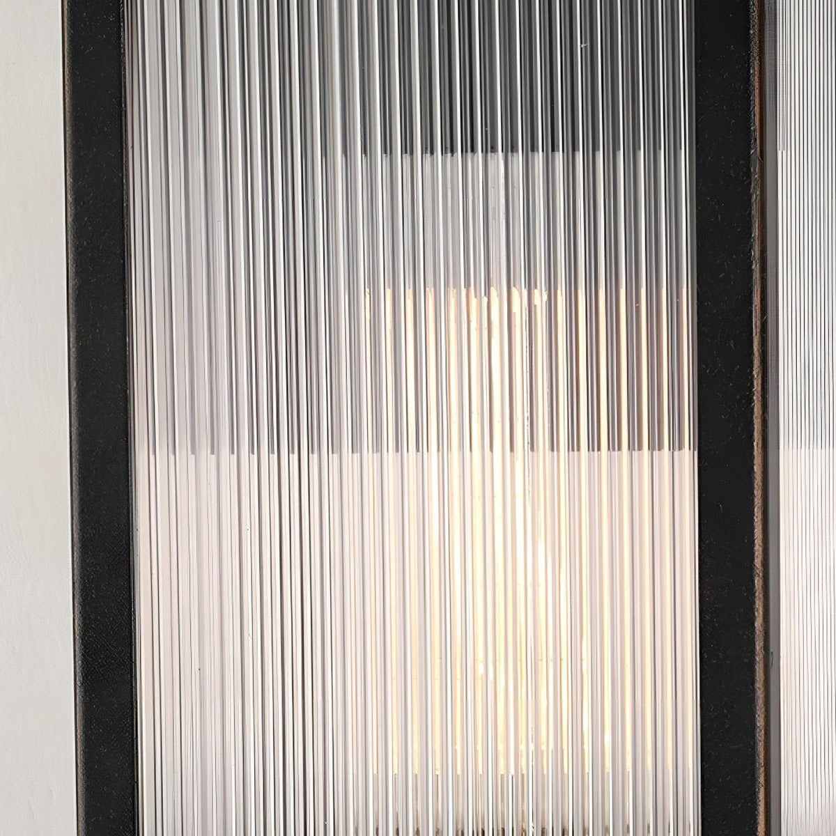 Reeded Panel Wall Lantern, Black Die Cast Aluminum Porch Light 8