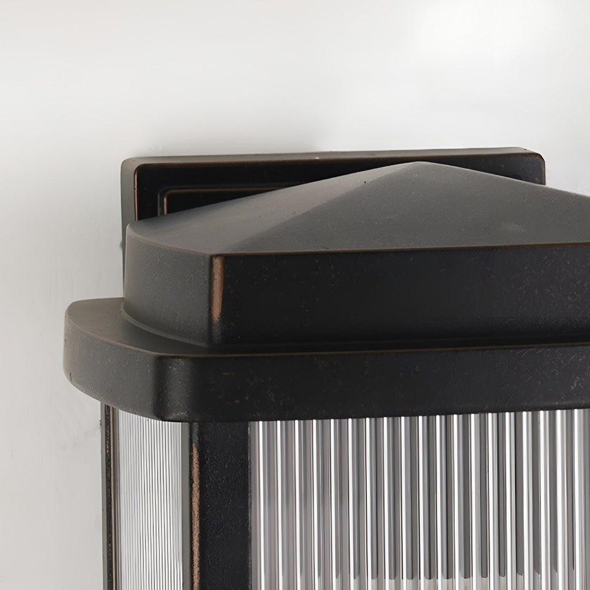 Reeded Panel Wall Lantern, Black Die Cast Aluminum Porch Light 9