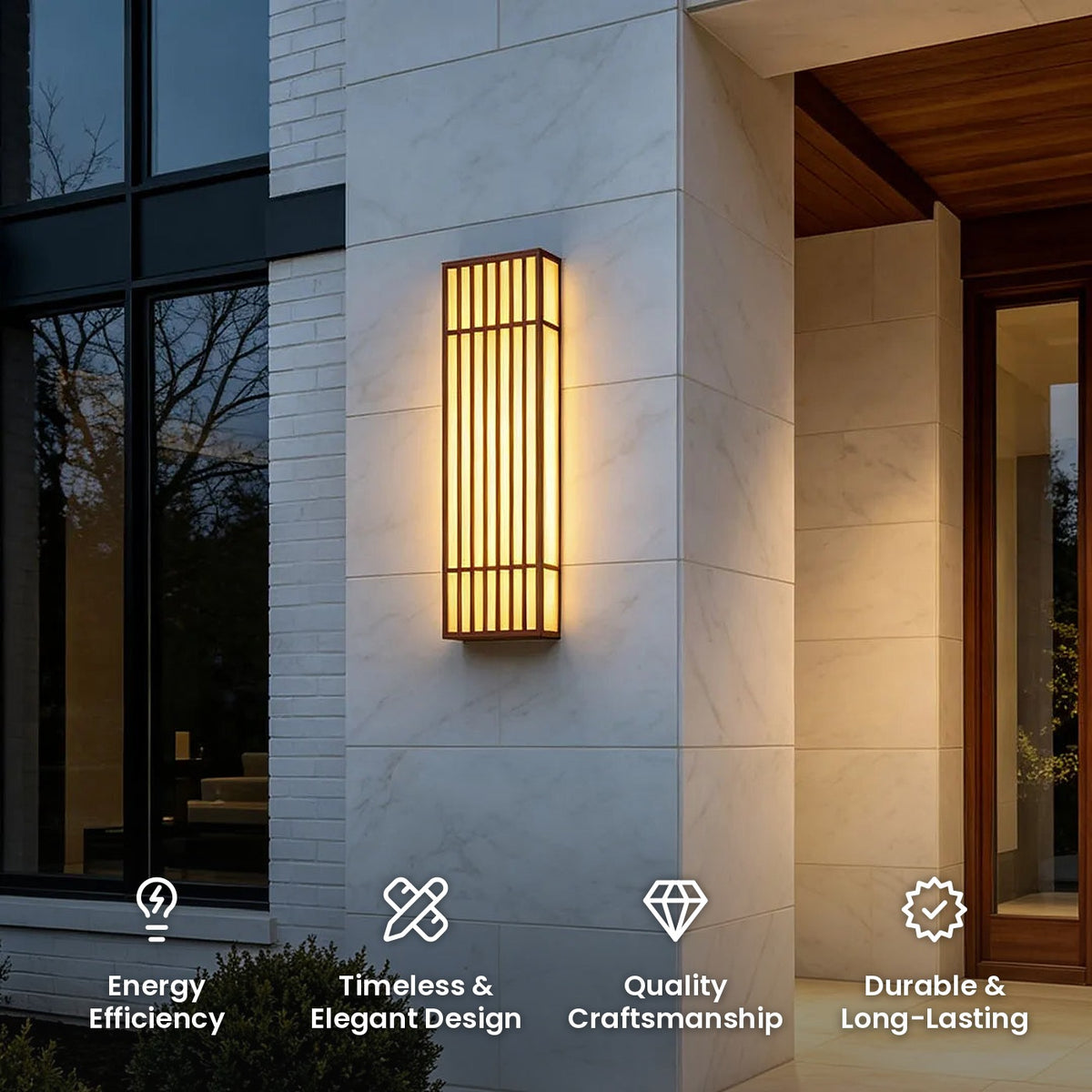 Retro Grid Rectangular Wall Light: energy efficiency, timeless and elegant design, quality craftsmanship, durable and long-lasting