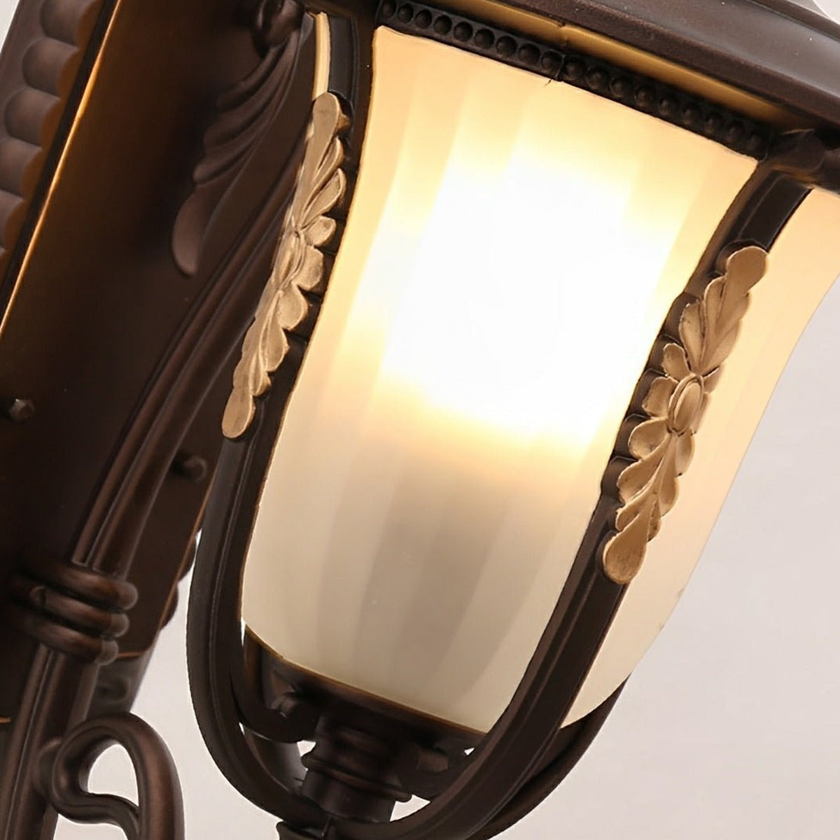 Reversible Tulip Lantern Wall Light, Coffee Aluminum Porch Sconce 8
