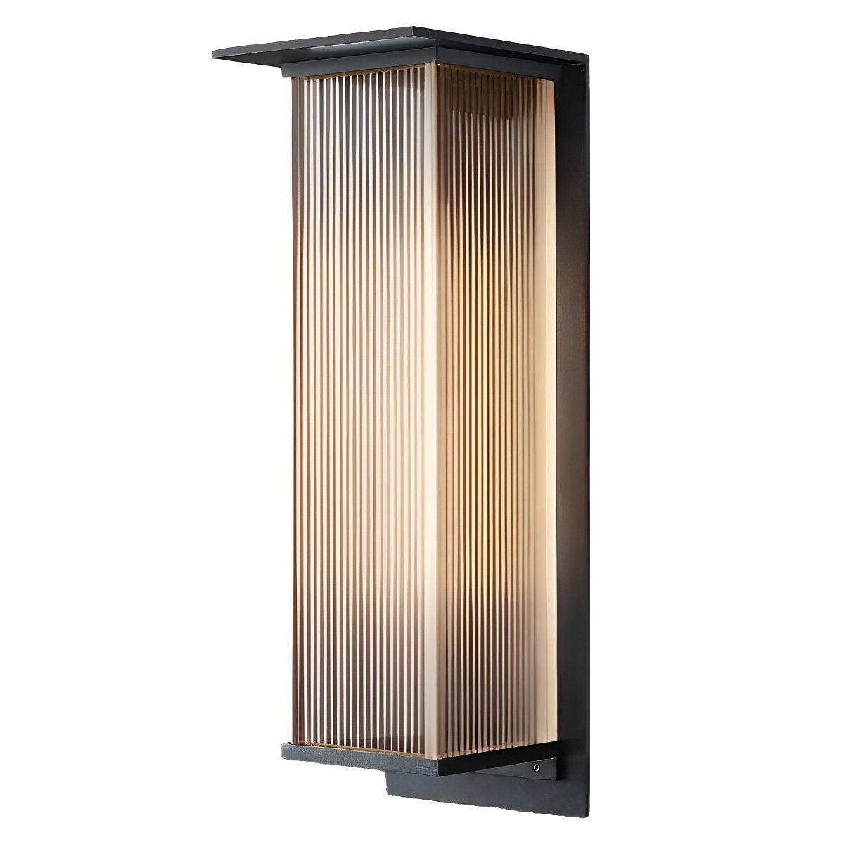 Ribbed Canopy Box Wall Light, Metal and Acrylic Outdoor Sconce 10