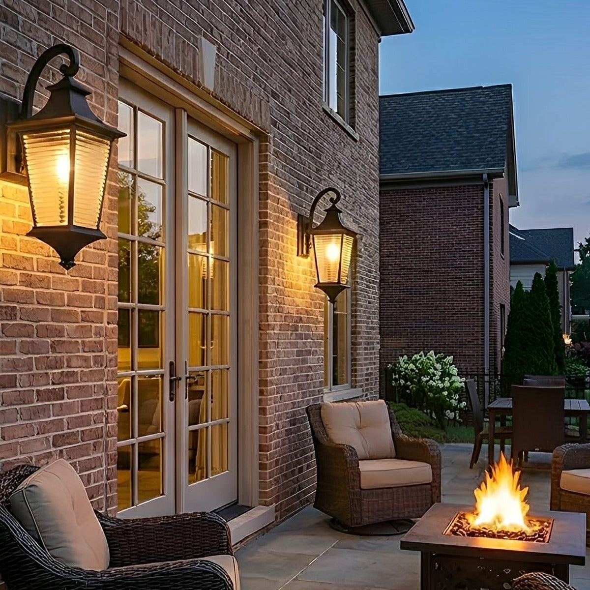 Ribbed Glass Gooseneck Lantern, Coffee Die Cast Aluminum Wall Light