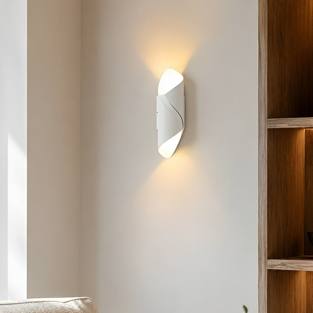 Ribbon Curl Up and Down Sconce, Modern Outdoor Wall Light