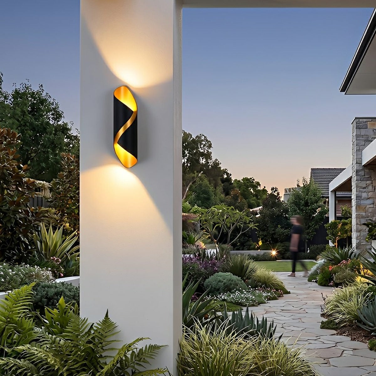 Ribbon Curl Up and Down Sconce, Modern Outdoor Wall Light 6