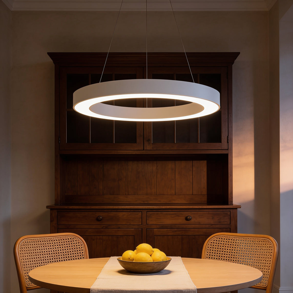 Ring Pendant Light, 15.7 in, White 6000K