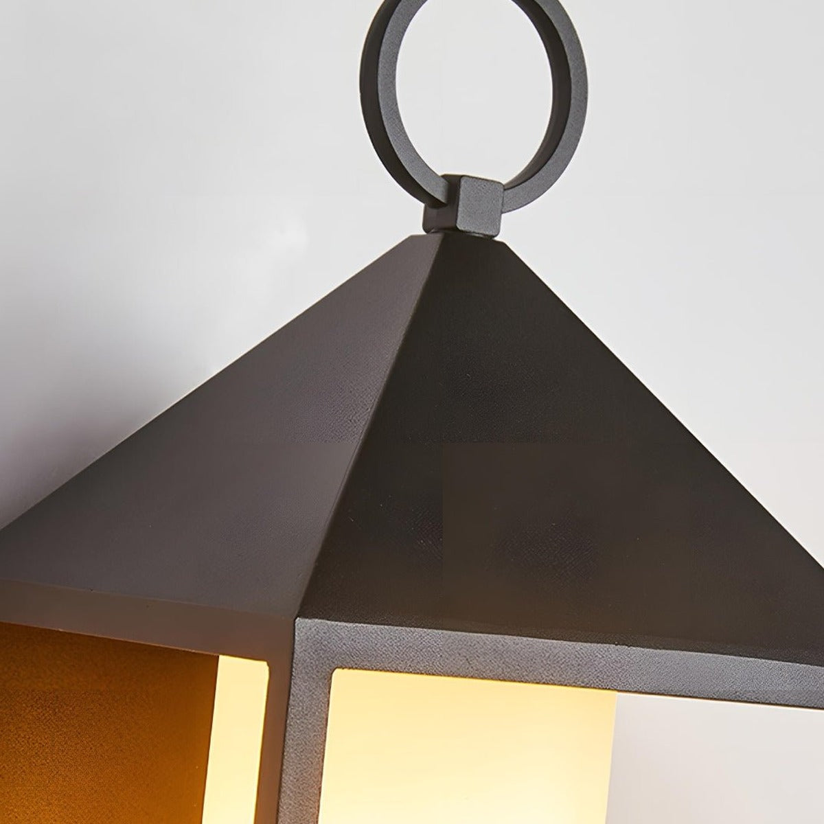 Ring Top Frame Lantern, Black Die Cast Aluminum Porch Light 9