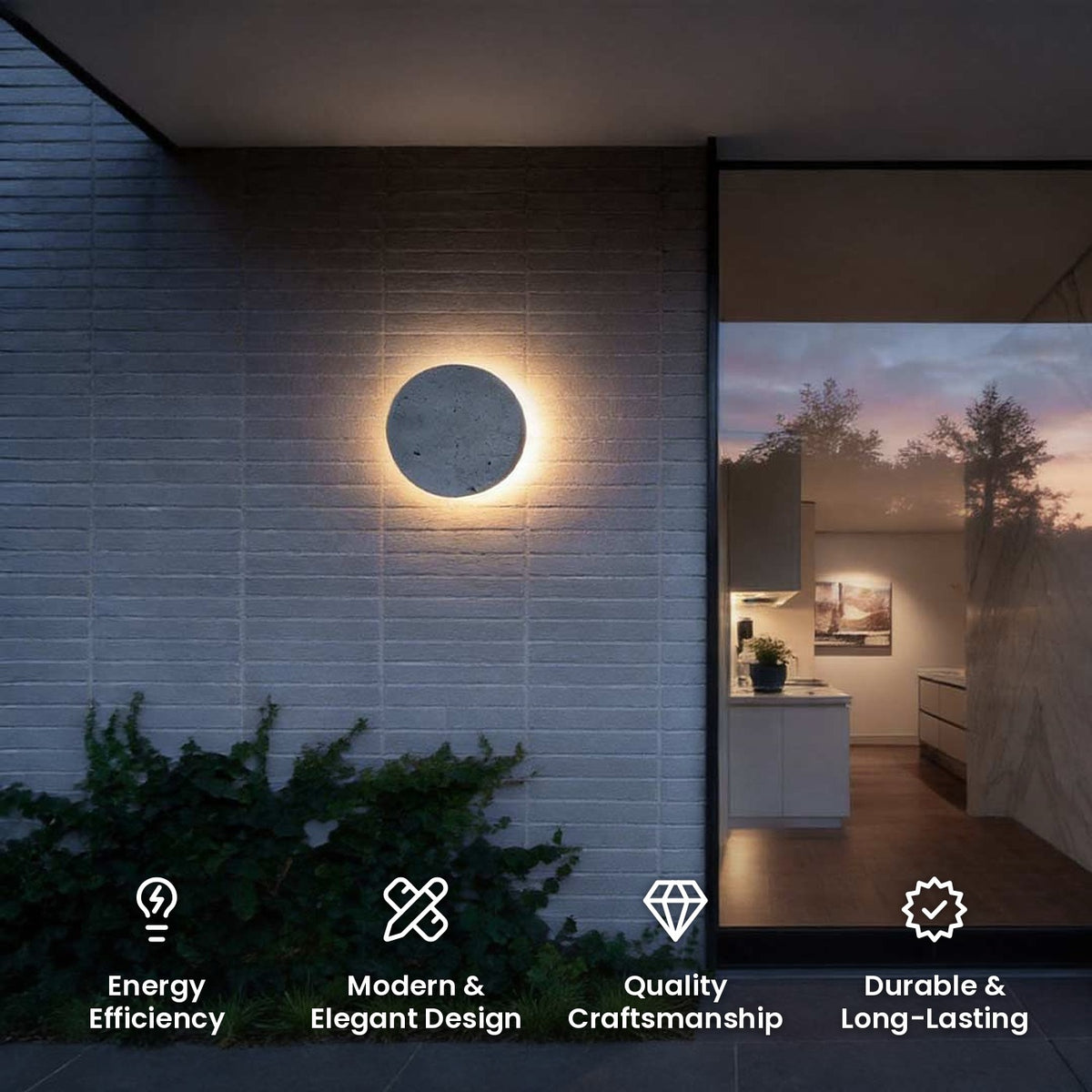Round Concrete Wall Light: energy efficiency, modern and elegant design, quality craftsmanship, durable and long-lasting