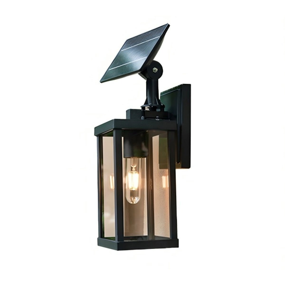 Rustic Box Lantern Porch Light, Black Die Cast Aluminum Wall Sconce 11