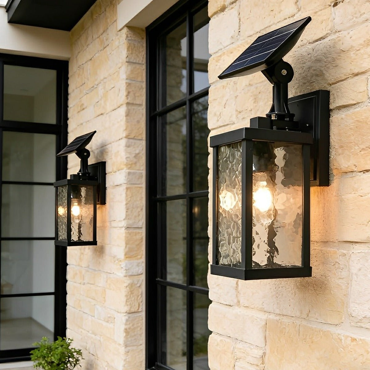 Rustic Box Lantern Porch Light, Black Die Cast Aluminum Wall Sconce 2