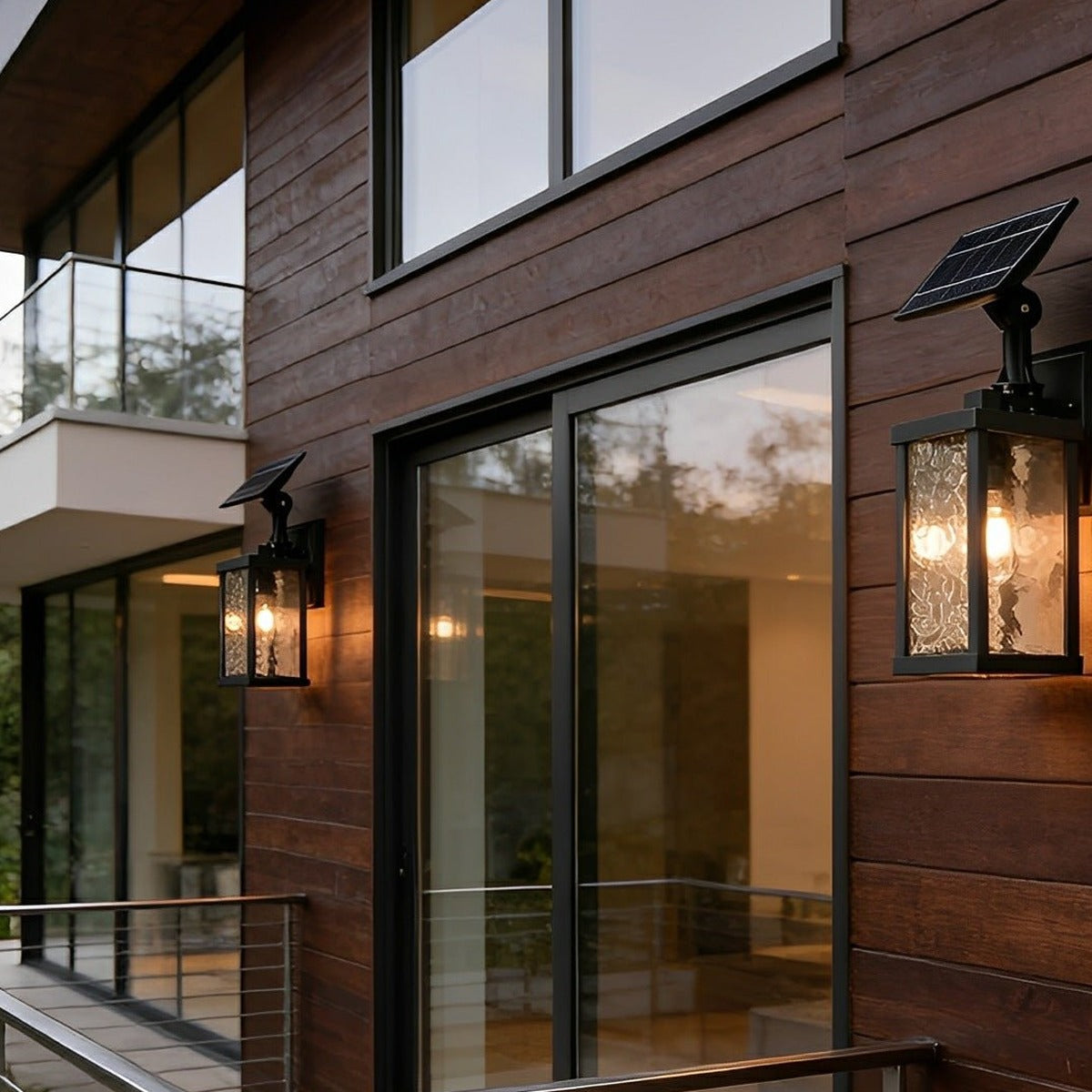 Rustic Box Lantern Porch Light, Black Die Cast Aluminum Wall Sconce 4